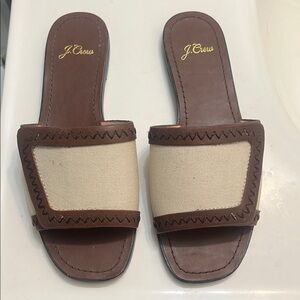 J. Crew Georgina Sandals in Canvas and Leather , size 7